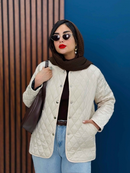 کاپشن یقه گرد وافل کد5714