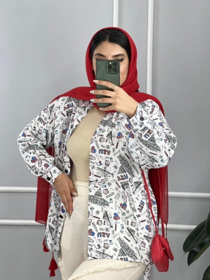 شومیز طرحدار آیلی کد volga2523