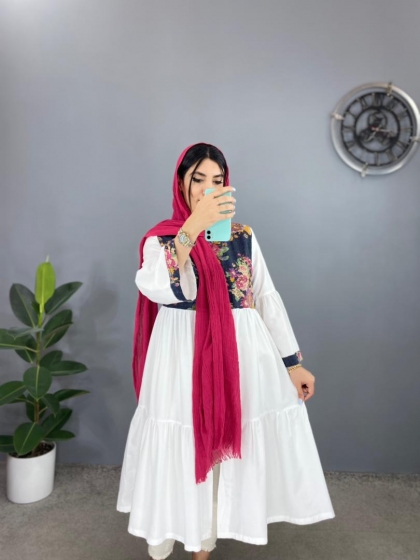 مانتو بلند گلدار لیلی کدvolga1337