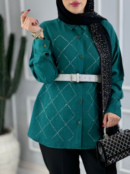 شومیز طرح لوزی محدثه کد volga3377