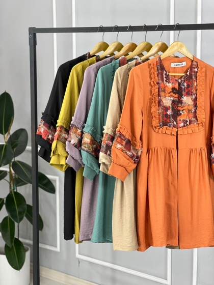 مانتو استین پفی آواز کد volga2460