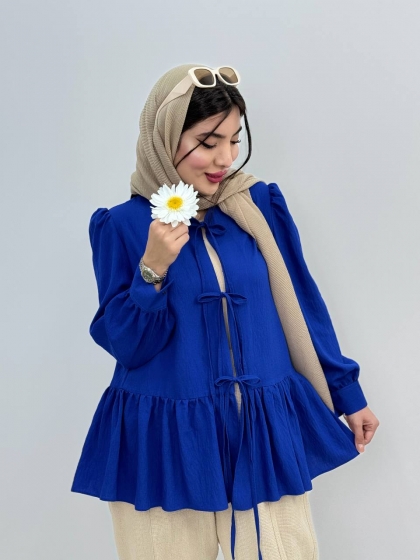 مانتو عروسکی جلوبند ترافل کد4471