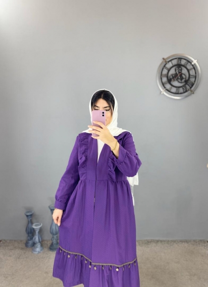 مانتو بلند پایین سکه ای کد volga973