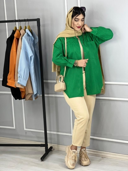 مانتو حصیری برمک کد volga2383