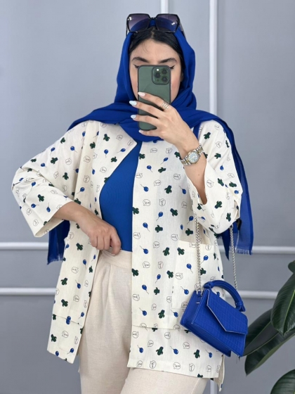 مانتو طرحدار بادکنک کد volga2654