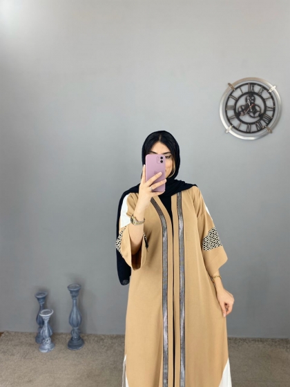 مانتو عبایی نواردوزی کد volga943