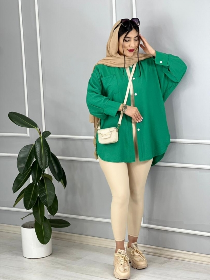 مانتو جلو دکمه طناز کد volga2260