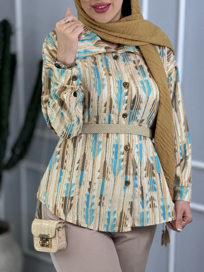 شومیز جلو دکمه مهشید کد volga3522