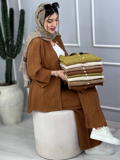 ست شومیز شلوار گلپوش کدvolga3864
