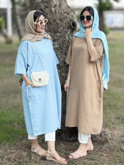 پیراهن دوجیب ستوده کدvolga3984
