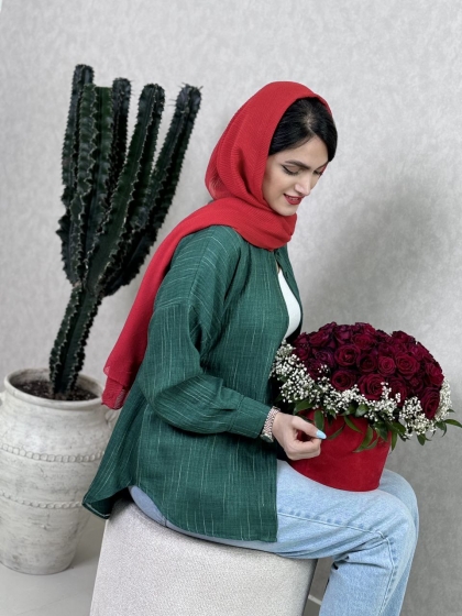 شومیز تک جیب طوبی کدvolga4051