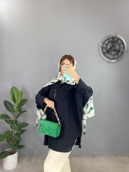 مانتو پانچ تک جیب پایون کد volga1379