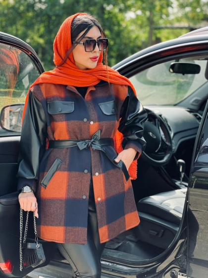 شکت  استین چرم شکلات کد volga2717