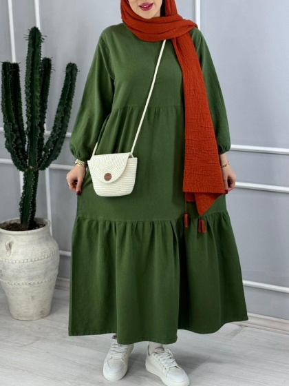 پیراهن چین دار نرجس کد volga3393