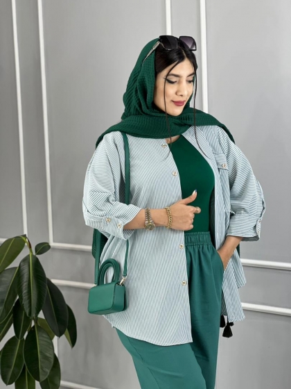 شومیزی راه راه کمند کد volga2327