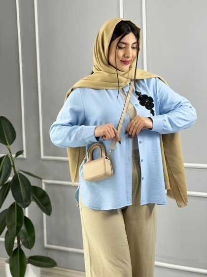 شومیز خرجکار پولکی کد volga2164