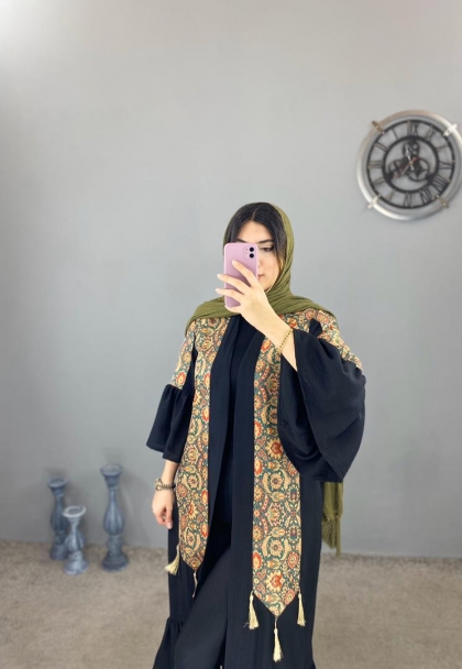 مانتو کلاسیک بلند منگوله دار کدvolga959